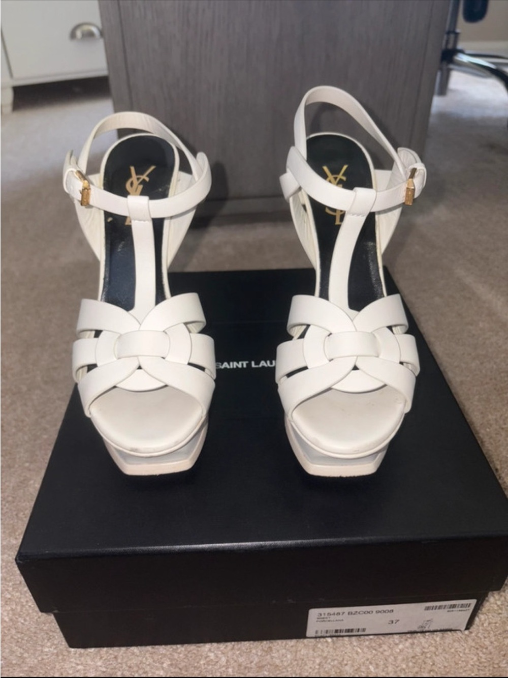 Saint Laurent White tribute Sandals